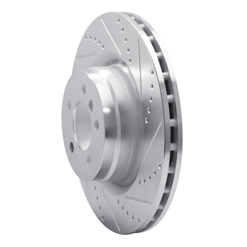 Land Rover Range Rover Brake Rotor (1) - Front Right - R1 Concepts - Drilled & Slotted - Silver - `06-`12